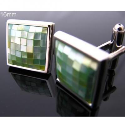 Aqua Abalone Shells Checker Mother of Pearl Cufflinks.jpg